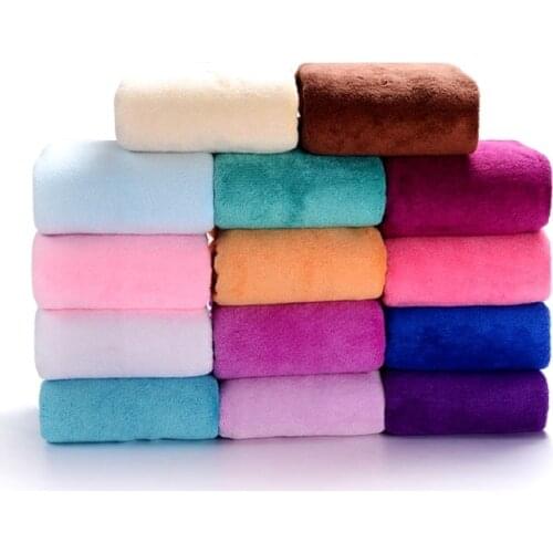 Hotel household microfiber bath towels absorb water quickly and thicken pure color clean towels can be customized Logo