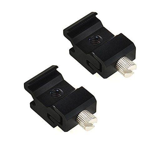 Black Metal Cold Shoe Flash Stand Adapter with 1/4"-20 Tripod Screw (2 Packs)