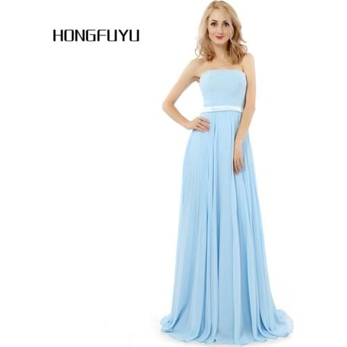Cheap Light Blue Chiffon Sweetheart Vestidos De Festa Prom Dresses 2019 Long Prom Dresses Floor Length Robe De Cocktail z83104
