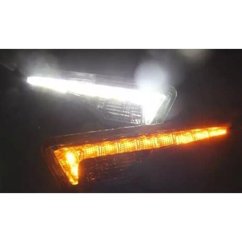 Osmrk LED DRL for Nissan teana altima 2013-15 daytime running lights with fog lamp cover, with yellow turn light function, 2pcs