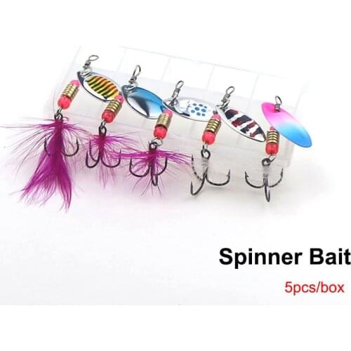 HISTOLURE 5pcs/lot fishing spoon lures spinner bait 2.3g fishing wobbler metal baits spinnerbait isca artificial with box