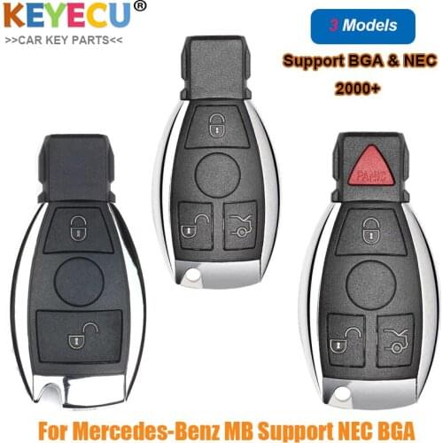 KEYECU Smart Remote Key For Mercedes Benz Year 2000+ Supports NEC and BGA 315MHz Or 433.92MHz 2 / 3 / 4 Buttons