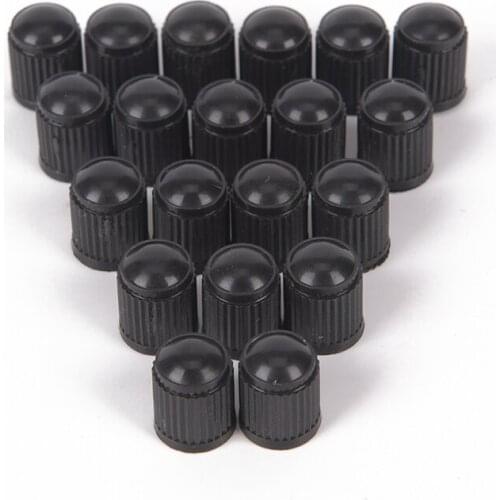 20 Pcs Plastic Dust Valve Caps Bike Car Wheel Tyre Air Valve Stem Caps Motorcycle Tyre Air Valve Caps Car Accessories Black