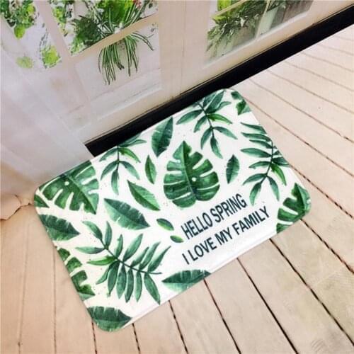 Tropical Plants Palm Tree Happy Bathroom Green Banana Leaves Mat Winter Snow Office Gray Rugs Black Large Fleece Carpets