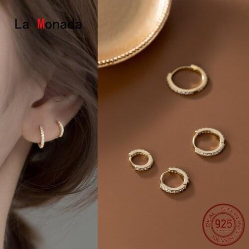 La Monada Small Circle Hoop Earrings For Women Silver 925 Fine Women Earrings Jewelry Beautiful Hoop Earrings 925 Silver Women