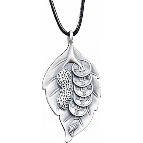 Personality Peanut Cicada Pendant Necklaces For Men Jewelry Trendy Silver 925 Necklace Male Charm Choker Accessories For Brother