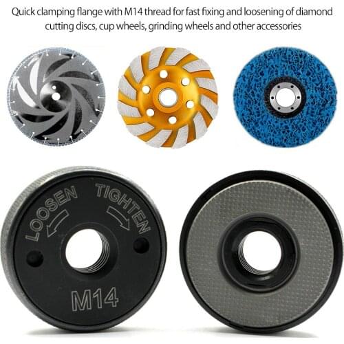M14 Thread Inner Outer Flange Nut Set Quick Release Nut Power Replacement for Angle Grinders Cutting Machines