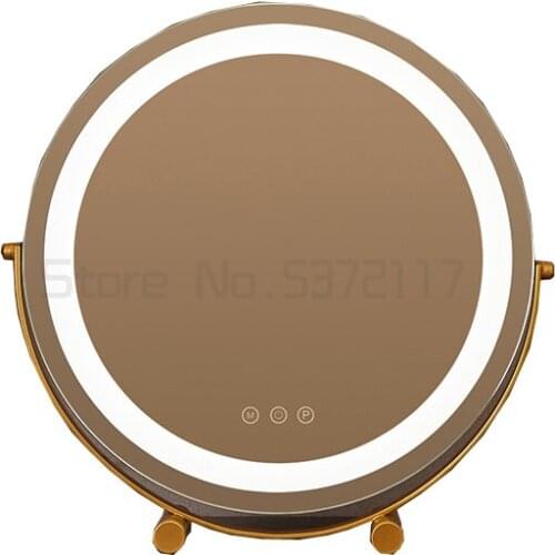 Desk top LED light supplement charging dressing table make up mirror rotatable mirror