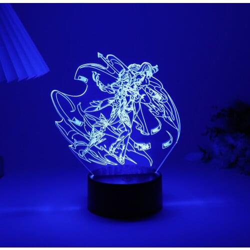 Night Light Kid LED Genshin Impact Anime Figure Lamp For Indoor Party Bedroom Atmosphere Festival Novelty Decor Indie Adult Gift
