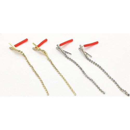 New Arrival! 72x8mm 50pcs Rhinestone claw chain Ear Stud for Earrings Accessories Handmade DIY Parts,Jewelry Findings&Component