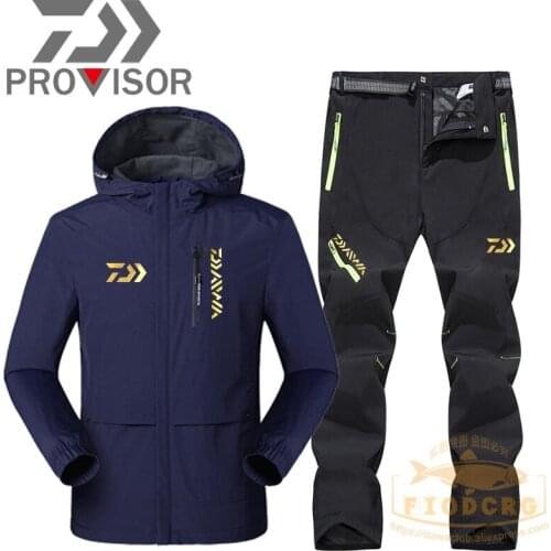 New Reflective Daiwa Autumn Fishing Clothing Sets Men Breathable Keep Warm Protection Outdoor Sportswear Clothes Fishing Clothes