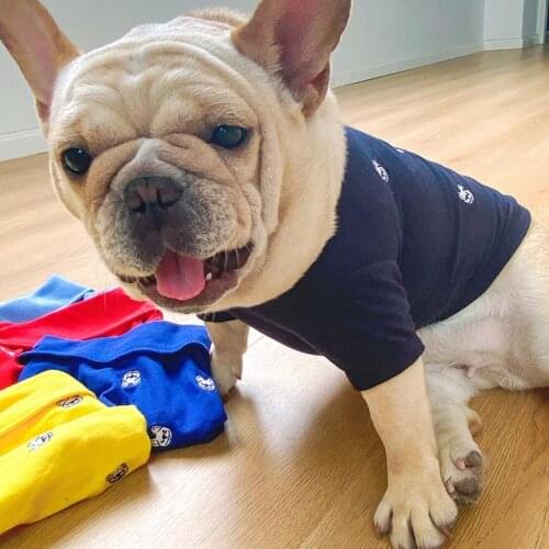 Pet T-Shirt Printing Turndown Collar Polyester Adorable Puppy Blouse Shirt Summer Pets Accessories