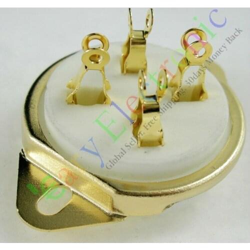 Wholesale and retail 2pc Gilded 4pin Ceramic vacuum tube socket top mount valve Fr 300B 2A3 audio amp free shipping