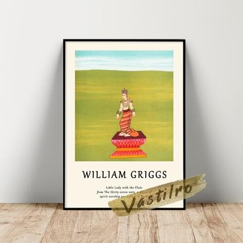 William Griggs Inventor Poster, Little Lady With The Flute Wall Art, Burma Spirit Worship Wall Painting, Vintage Griggs Prints