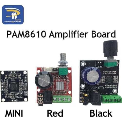PAM8610 Digital Power Amplifier Board 2x15w Dual Channel Stereo Mini Class D 12V Mini Hi-Fi Audio Stereo Module 2X10W