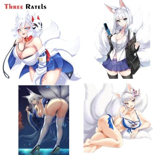Three Ratels F296 Sexy Kaga Anime Girl Video Game Azur Lane Laptop Motorcycle Car Sticker Pvc Vinyl Anti Scratch Film Decal