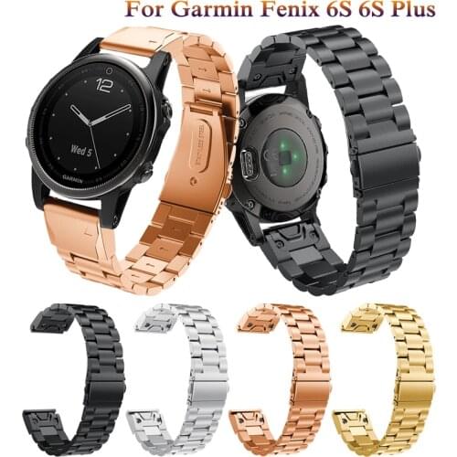 Watch Band Stainless Steel Bracelet Quick Release Replacement Easy Fit Band Strap Wristbands For Garmin Fenix 6S GPS Smart Watch