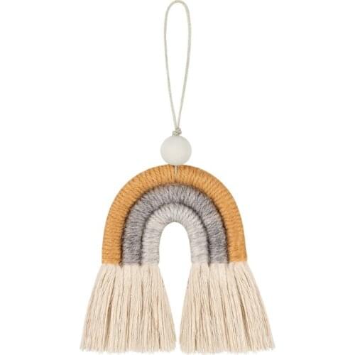 Handmade Rainbow Phone Strap Cotton Pendant Mobile Phone Straps Lanyard Key Ring