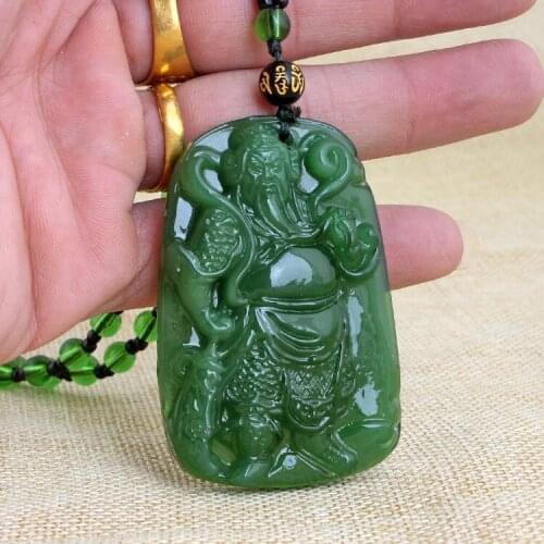 Vintage Necklace Guan Gong Long Long Sweater Chain with Ball Bead Chain Mens Long Pendant