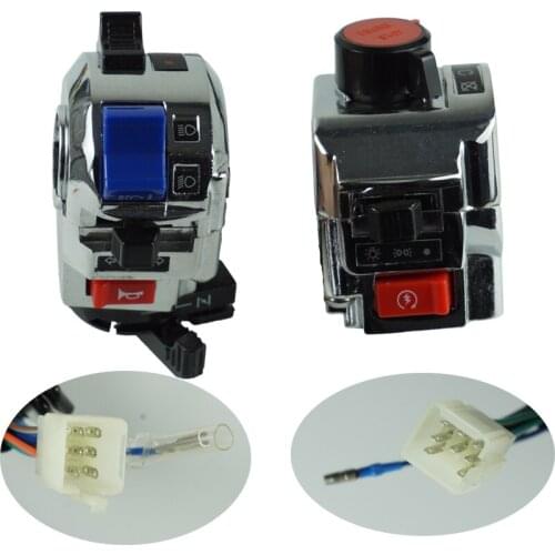 1 Pair 12V Aluminum Motorcycle 7/8" Handlebar Control Horn Turn Signal Light Start High/Low Beam Button Switch For Honda Yamaha