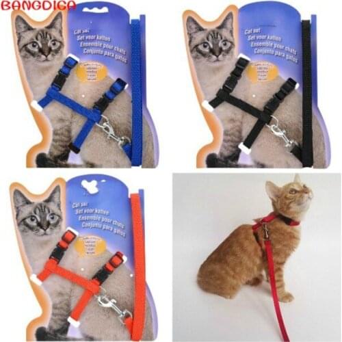 1PC Nylon Pet Dog Cat Harness And Leash Adjustable Puppy Traction Belt Rope Neck Strap Kitten Halter Vest Collar
