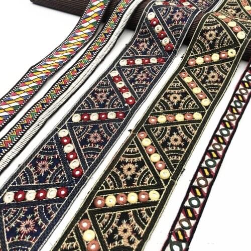 1 Yards Lace Ribbon Trim Fabric DIY Embroidered for Sewing Decoration Bag Dress Stage Garment DIY Accessories