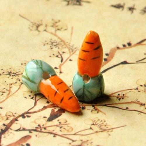 100 Pieces/Lot Charms Ceramic Beads Accessories Carrot Shape Porcelain Bead DIY Bracelet Necklace Jewelry Making Diy Material