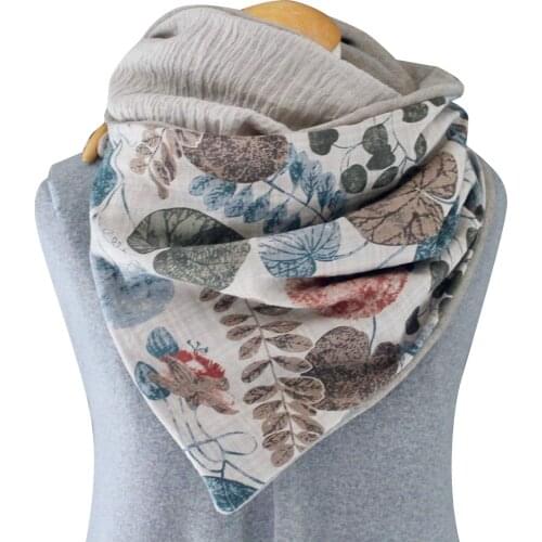 40@ Women Casual Printing Scarf Fashion Retro Multi-purpose Shawl Button Scarf Patchwork Button Malaysia Scarves Шарф Женский