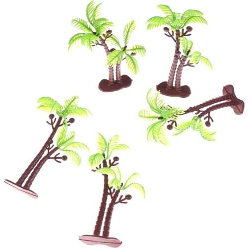 5PCS Dollhouse Miniature Model Green Tree Dollhouse Scenery Layout Landscape Trees
