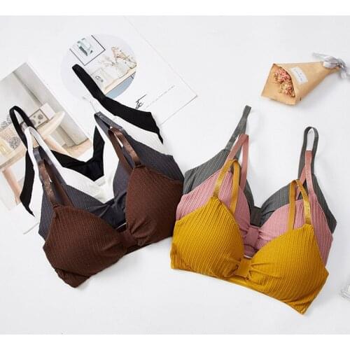 Without Steel Ring Gathered and Wrapped Chest Sexy Sweet Girl Student Fashion Base Underwear Bra Summer New Korean Style