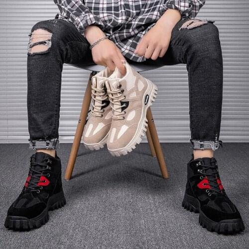 Botas Black Casual Shoes Boots Men Leather Man Fashion Zapatos Informales De Hombre Sports Mens Slip On