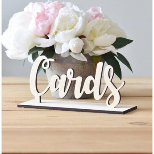 Wooden cards sign -wedding decor-freestanding sign
