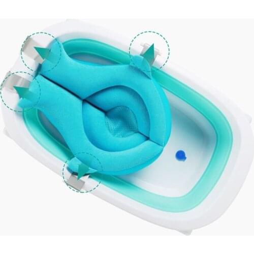 Breathable Newborn Shower Bath Tub Pad Non-Slip Net Bathtub Bag Foldable Body Seat Support Mat Soft Comfort