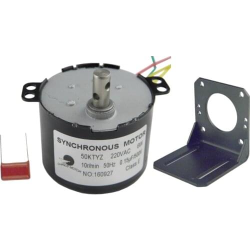 Electric Synchronous Gear Motor 50KTYZ 220V 10RPM Slow Speed Micro AC Motor With Fixed Mounting Motor Base Machine Seat