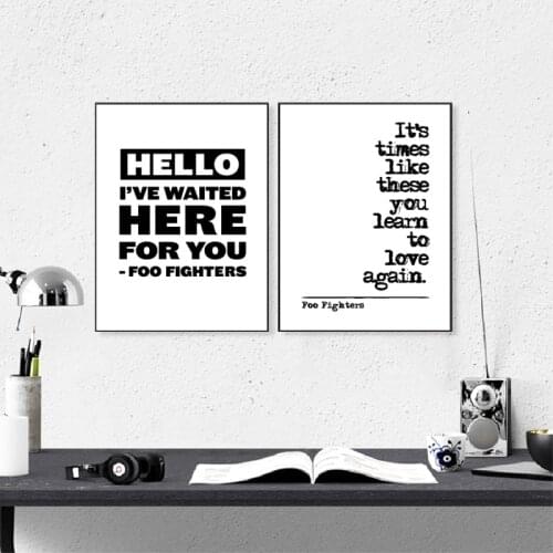 Foo Fighters Song Lyrics Wall Art Posters Prints Minimalist Inspiration Poetry Quote Painting Music Wall Picture Home Room Decor