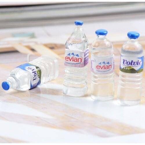 Hot Sale 1:12 Mini Simulation Mineral Water Bottle Resin Model Doll House Miniature Kids Gift Toys Home Decoration Accessories