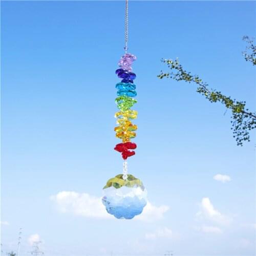 H&D Crystal Mandala Drop Prism Suncatcher Chakra Beads Decor Rainbow Maker Window Hanging Ornament Pendant Home Decor Gift Boxed