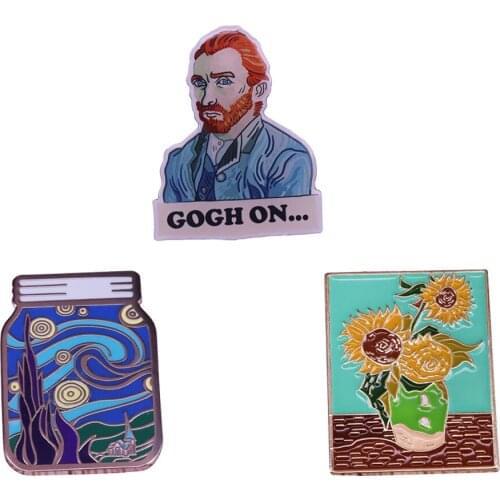 Van Gogh Painting Enamel Pin Great Artist Hero Accessory