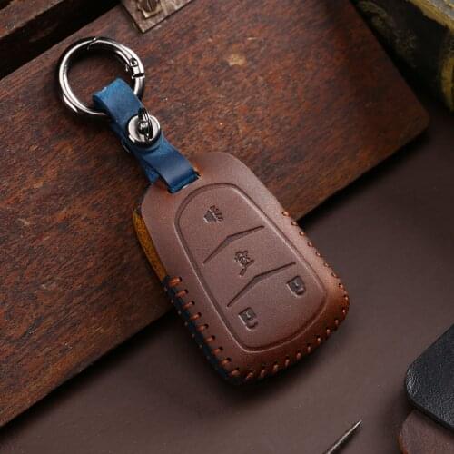 Leather Car Key Case Key Cover For Cadillac ESV Escalade CTS XTS SRX ATS 2015 2016 2017 2018 CT5 XT5 XT6