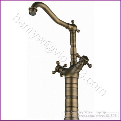 L16105 - Luxury Deck Mounted Bronze Color Brass Material Double Handle Cabinet Tap