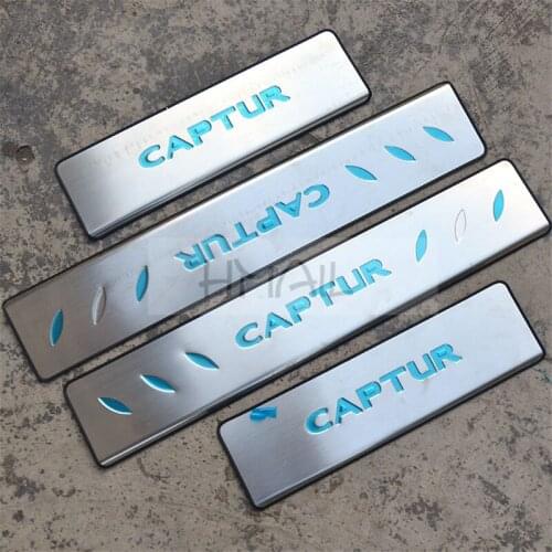 Stainless steel door sill strip for RENAULT CAPTUR 2014 2015 exterior Threshold trim car styling welcome pedal Scuff plate film