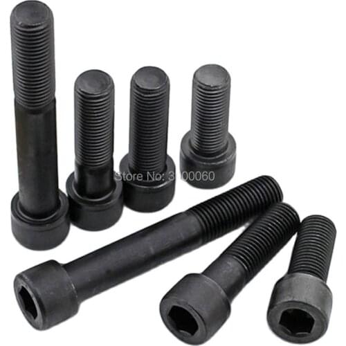 M2.5 DIN912 Grade 12.9 Black Oxide Carbon Steel Hexagon Socket Head Cap Bolt Knurled Head Machine Screw 500pcs/lot