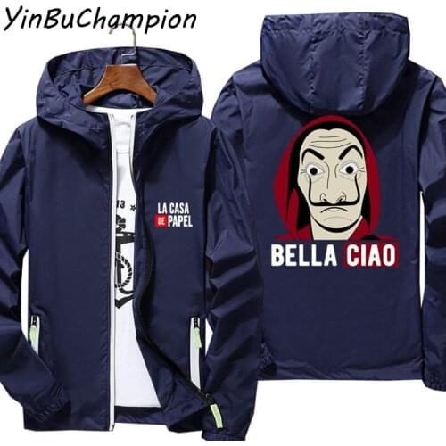 La Casa De Papel Money Heist House Of Paper Bomber Jacket Mens Reflective Skin Windbreaker Thin Hooded Coat Outwear Plus Size