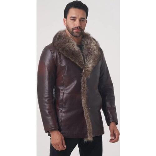 2021 New Mens Coat With Raccoon Dog Fur Collar Mens Coat Thick Warm Man Apparel High Quality Male Winter Clothing OGMANDO101