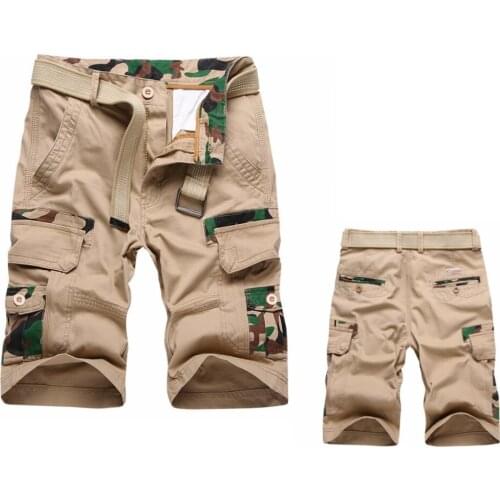 Men Shorts Camouflage Spliced Camo Cargo Summer Sweatpants Streetwear Casual Bermuda Military Cotton Plus Size Drop Shipping