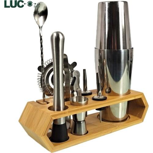 Bartender Kit Cocktail Shaker Set with Stainless Steel Bar Tool for Gift, Experience for Drink Mixing