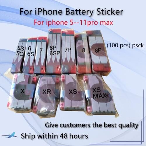 100 Pcs Battery Adhesive Sticker for iPhone 5S 5C 6 6S 6S Plus 7 7 Plus 8 8 Plus X XR XS XSMax 11 Pro 11 11 ProMax Battery Glue