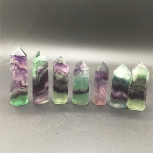 1lb Wholesale Rainbow Fluorite Crystal Wand Natural Healing Crystal Point Tower