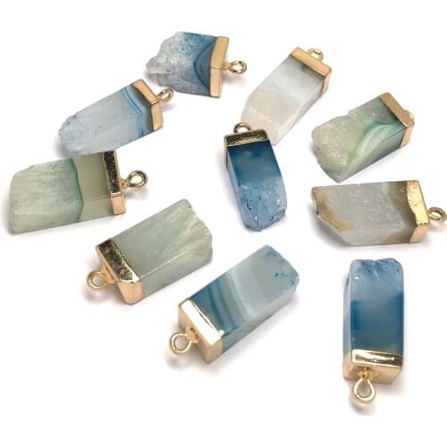 Natural Stone Pendant Irregular Crystal Agates Charm Pendants for Jewelry Making DIY Necklace Accessories Gift for Women Men 1PC