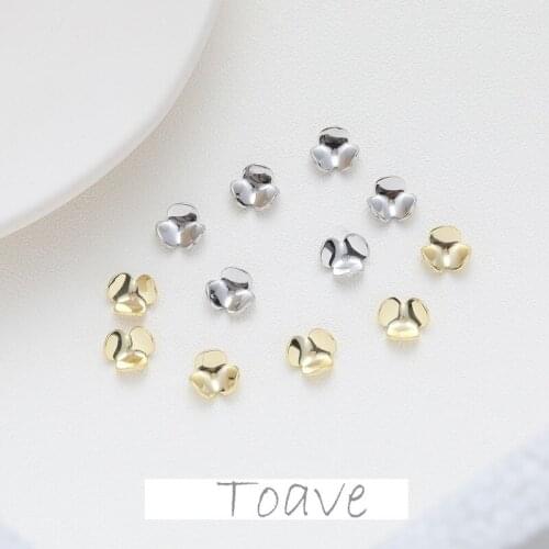 Plating 14K gold color preserving three-petal flower diy jewelry hand-made material accessories